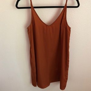 BURNT ORANGE SLIP DRESS
